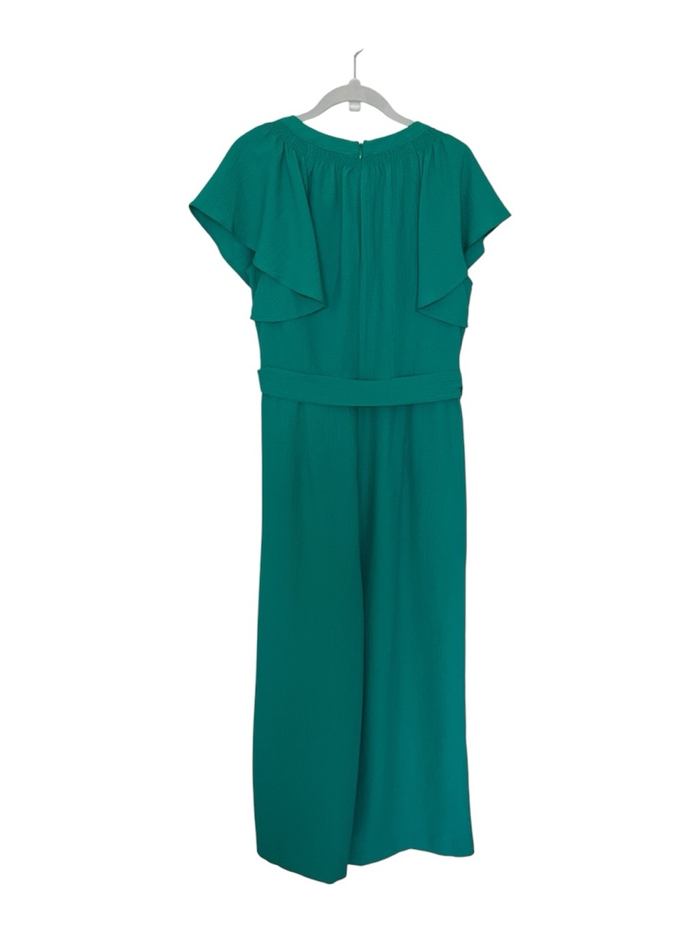 Calvin Klein Emerald Green Flutter-Sleeve Wide-Leg Jumpsuit - Picture 6 of 6